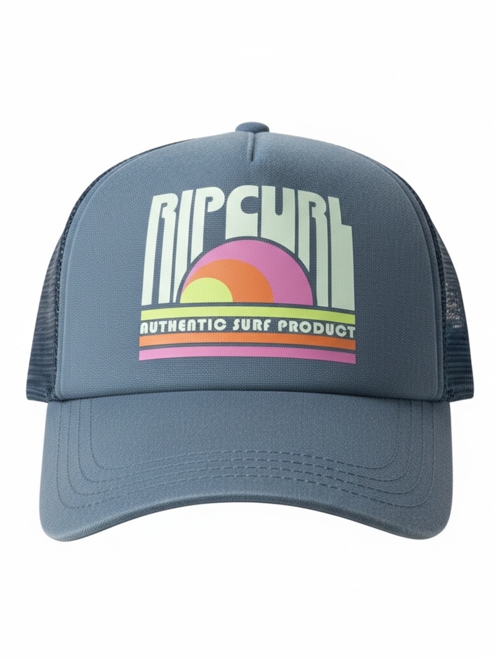 Rip Curl Blue Trucker Hat with Retro Sunset Logo